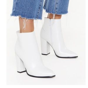 NASTY GAL White Booties